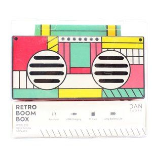 QFX BT-41-Flamingo Portable Bluetooth Streaming Retro Boom Box Speaker Flamingo